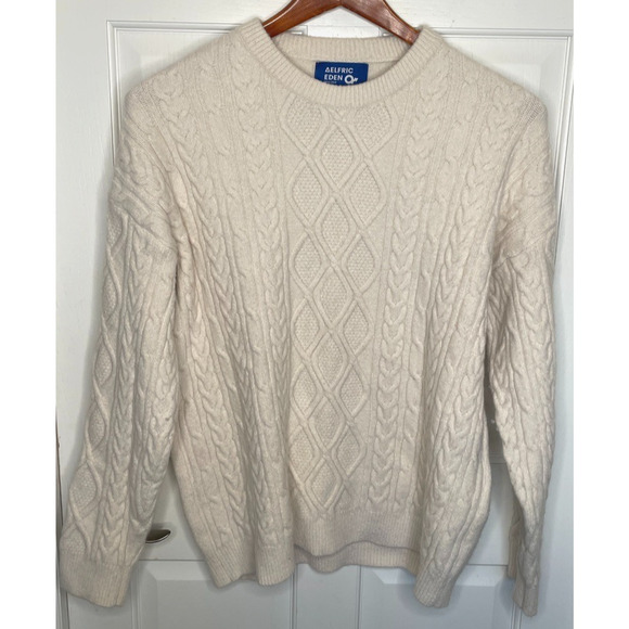 Aelfric Eden Other - Aelfric Eden Men's Fisherman Cable-Knit Sweater Sz XL Cream Cozy Grandpa